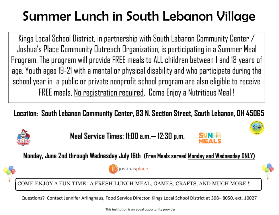 Summer Lunch in the village graphic Summer Lunch in the village graphic